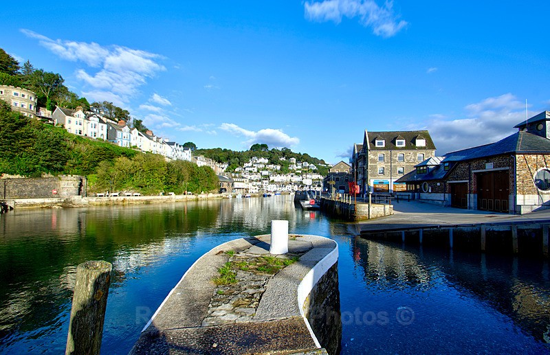 LO112 - Looking towards Looe from the little pier - Greeting Cards - Looe