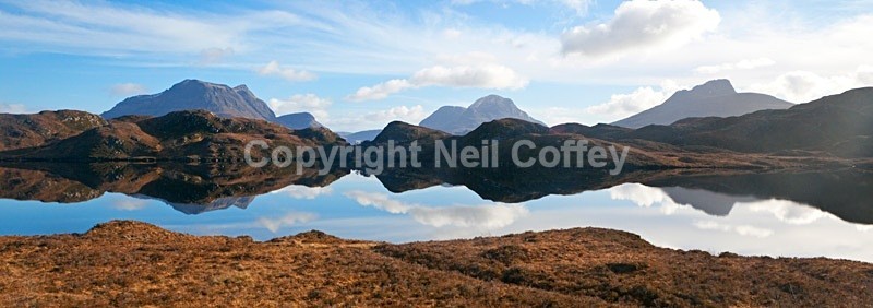 Inverpolly Forest and Loch Buine Moire, Highland2 - Panoramic format