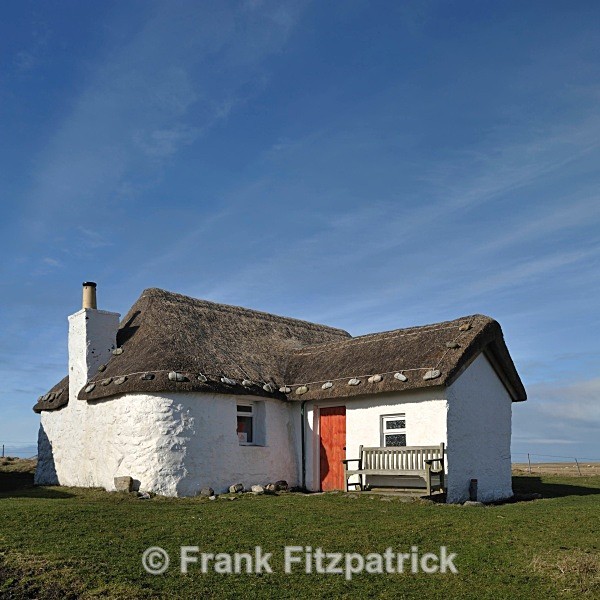 Restored crofters cottage now used as a Youth Hostel. - Island of South Uist in the Outer Hebrides