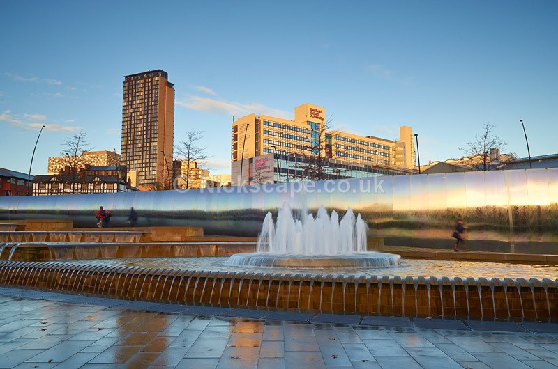 Sheffield Sheaf Square Cutting Edge Sculpture & Hallam University - Yorkshire