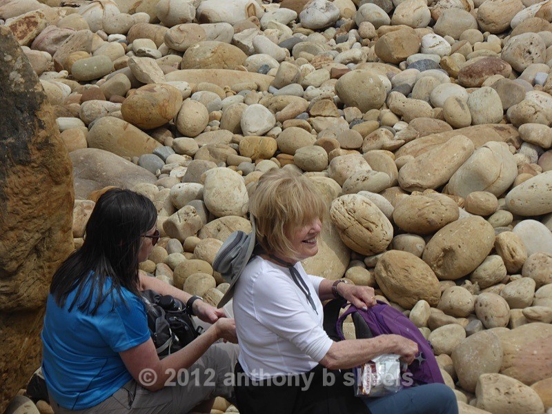 047  Just found our lunch spot on the beach Hayburn Wyke - York Minster Walkers Collection 2025