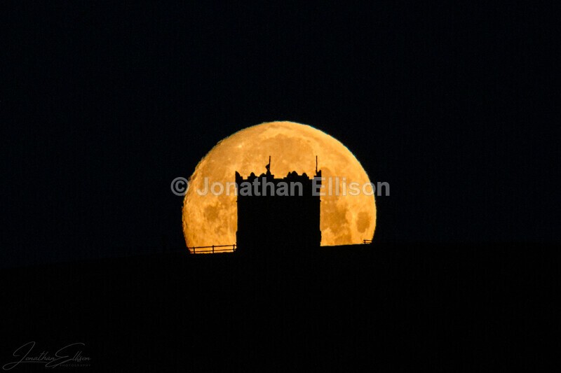 Rivington Pike Moonset - Rivington And Surrounding Areas