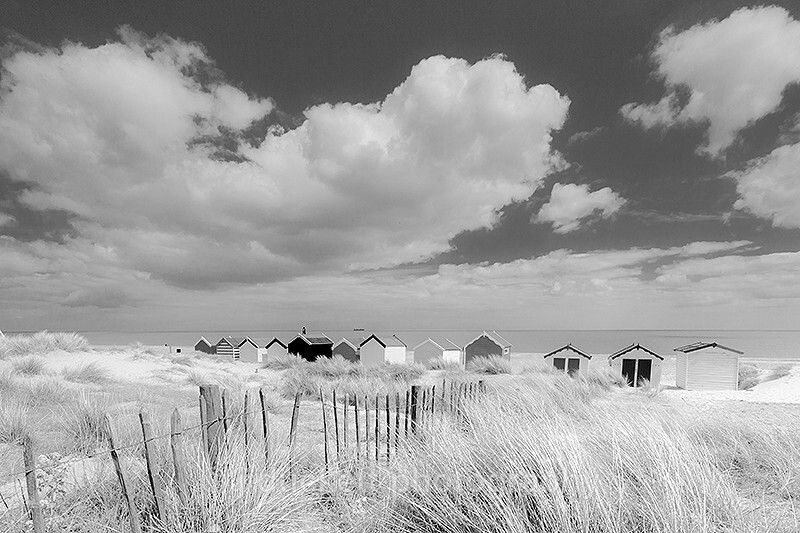 Southwold Beach huts from the dunes