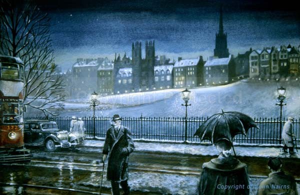 Princes Street in the 1950's - Original Work FOR SALE