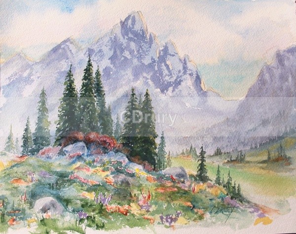 WCL01194 Wild About the Flowers - Watercolor Landscape GTNP