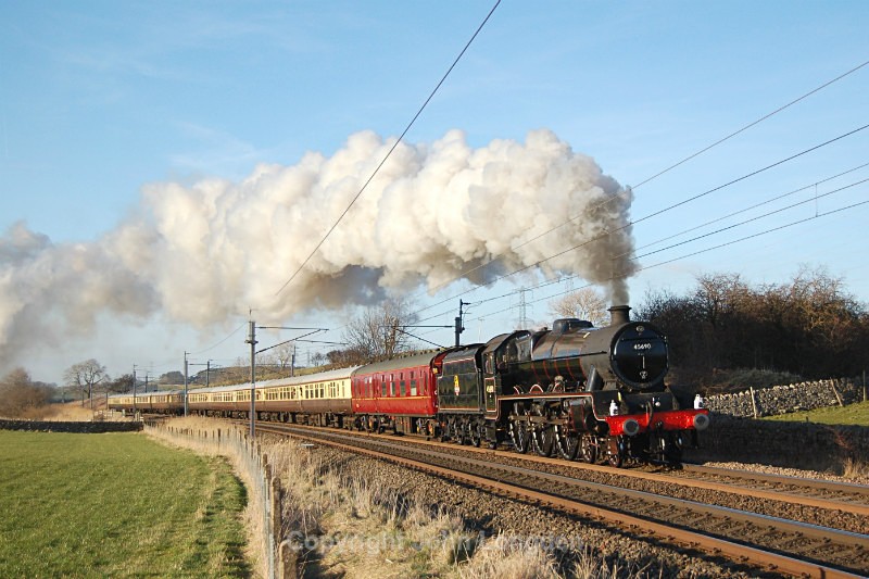 JL 20.3.15 LMS Jub No.46590 'Leander' 1Z91 Carlisle - Tyseley, Thrimby - West Coast Main Line (north to south)