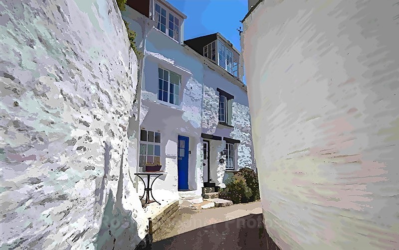 White Wall and house - Polperro