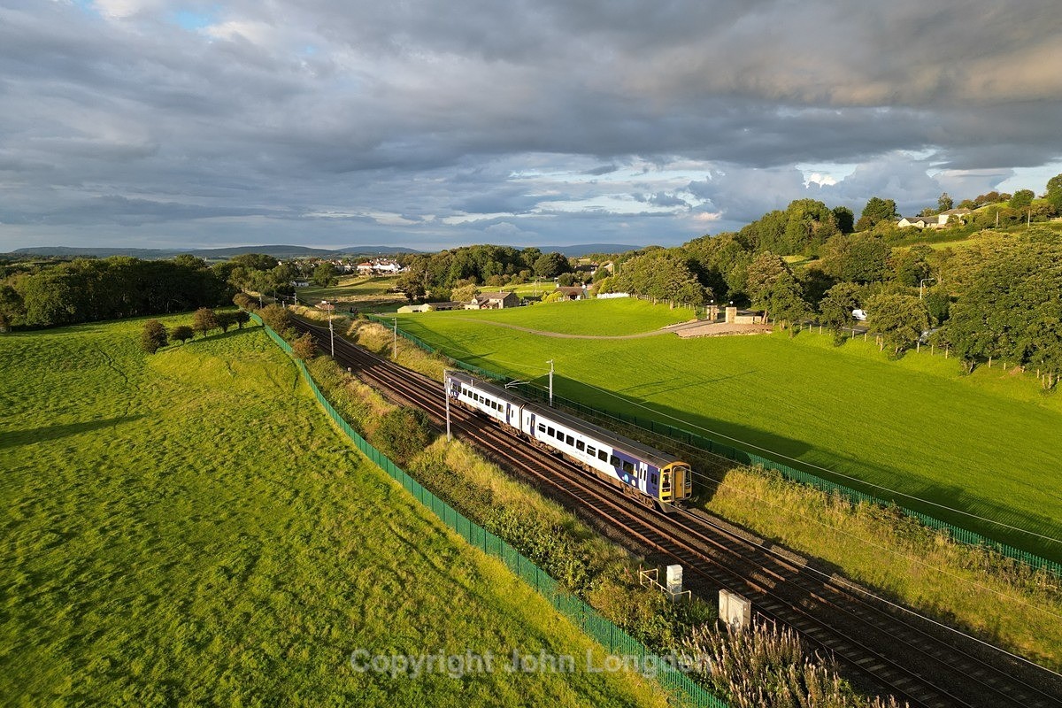 JL - 16.8.23 158860 2H21 1726 Leeds - Morecambe, Bolton-le-Sands - West Coast Main Line (north to south)
