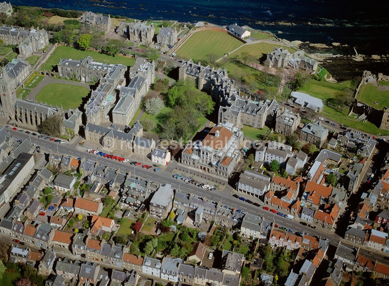 aerial pictures of Scottish east coast coastal towns villages monuments tourist attractions of Scotland