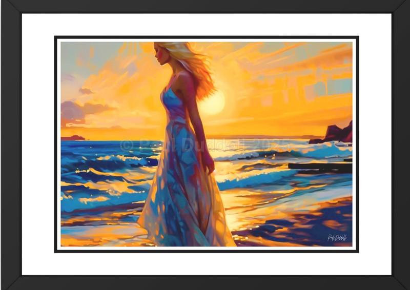 Love on Location, Bride on The Beach Paintings by Paul Duddell, Whispers & Strokes - Artist, Painter, and Photographer