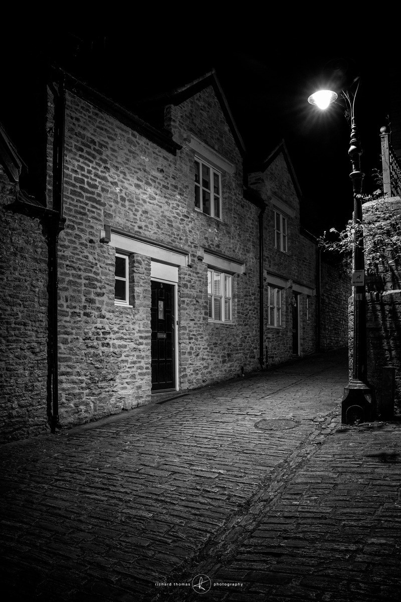 Gentle Street in Frome Somerset at night