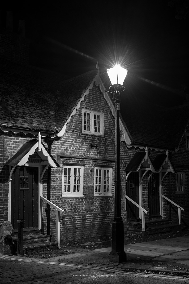 Castle Street in Farnham Surrey at night