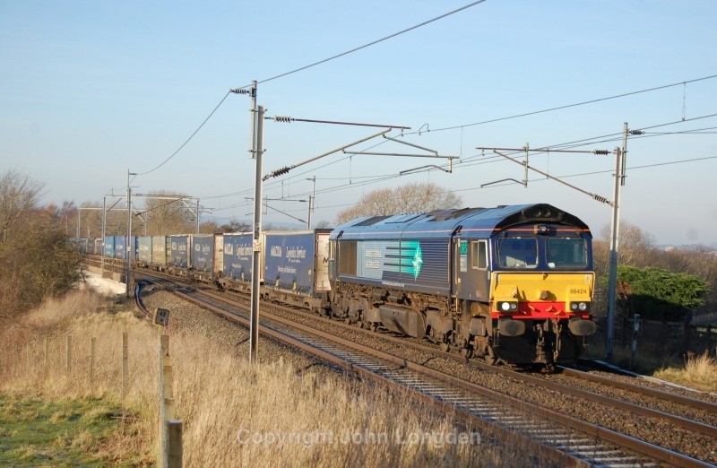 16.1.12 - 66424 4M44 Mossend - Daventry, Clifton - West Coast Main Line (north to south)