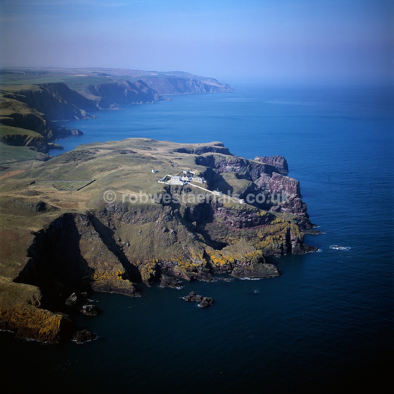 aerial pictures of Scotland east coast coastline sea cliffs at St Abbs