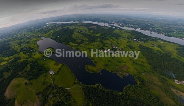 Esthwaite and Windermere - English Lake District from Hot Air Balloon