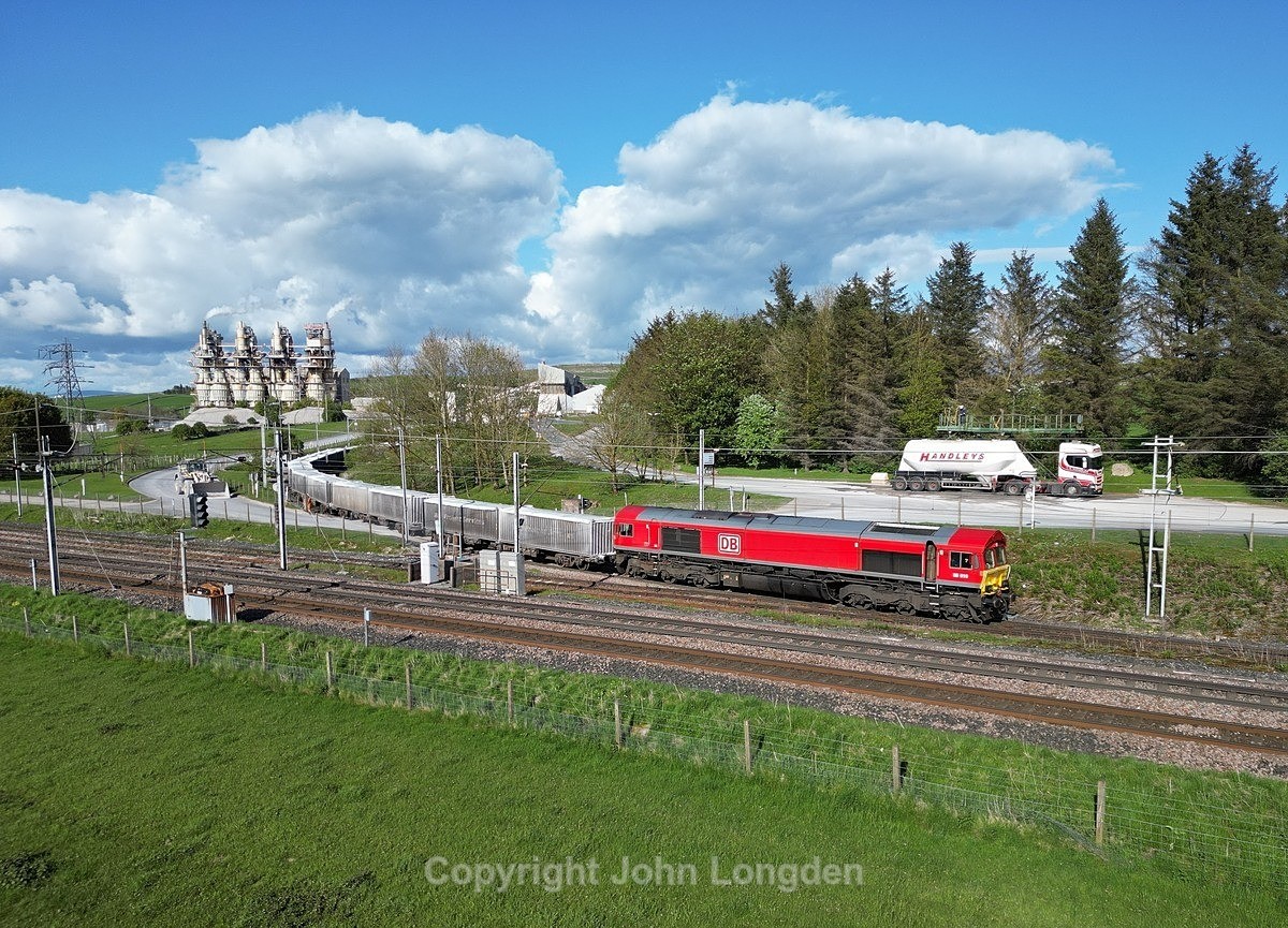JL - 15.5.23 66010 6V71 Hardendale - Margam, Hardendale Quarry - West Coast Main Line (north to south)