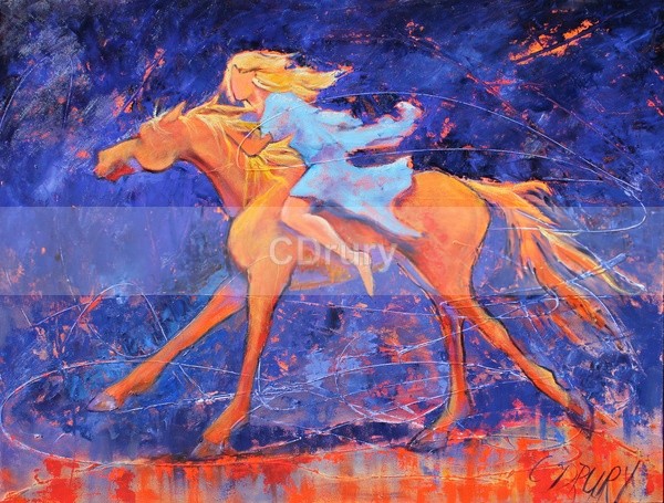 CL02141 Ride like the Wind - Horses and Cowgirls