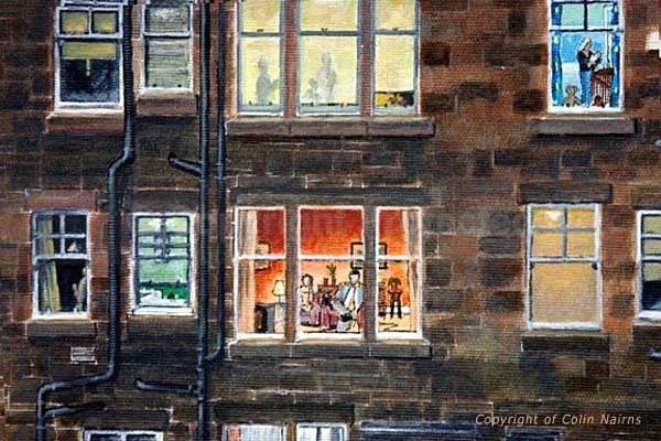 'Edinburgh Tenement' - detail - Edinburgh Paintings