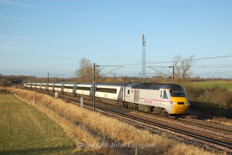 8.1.12 - 43290 & 43308 07.30 Kings Cross - Edinburgh, Ricknall Grange - East Coast Main Line (north to south)