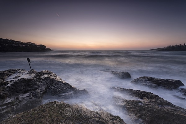 Heavy Swells At Fountainstown Beach At Sunrise, Co. Cork, Ireland.