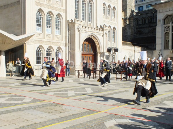 Running In A Seated Position - Pancake Day Races, Guildhall, 2025