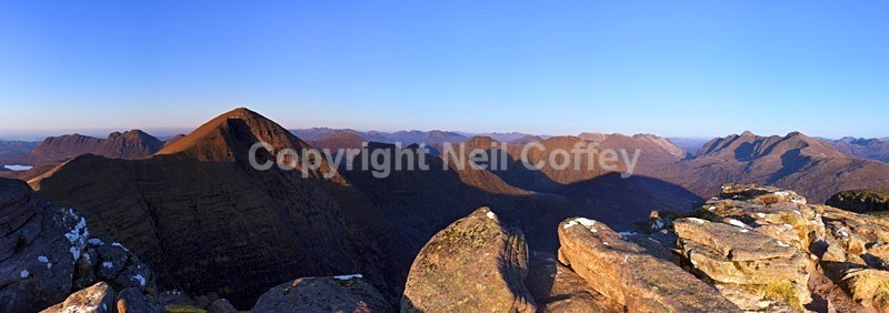 Torridon from Tom na Gruagaich, Highland - Panoramic format