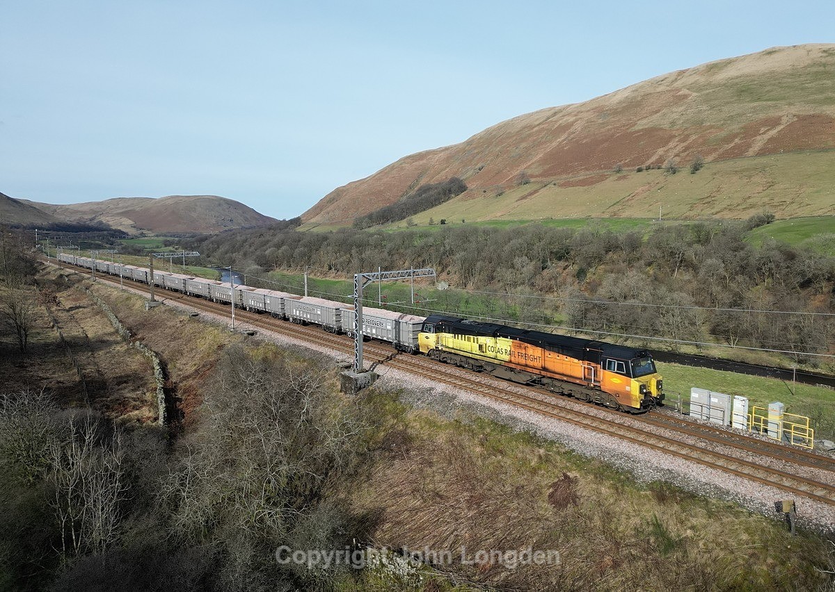 JL - 23.2.23 70814 6M38 Ravenstruther - Longport, Lune Gorge - West Coast Main Line (north to south)