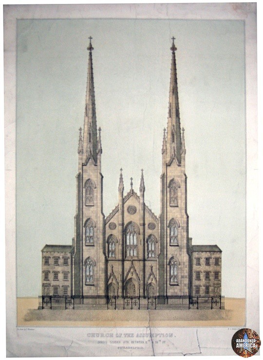 historical photographs of the church of the assumption, philadelphia pennsylvania - presented by matthew christopher murray of abandoned america