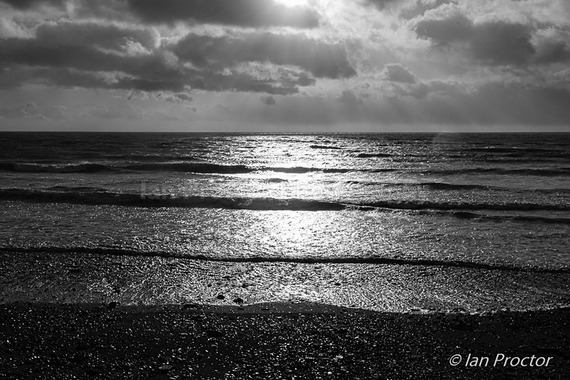 Looking out to sea - Black & White