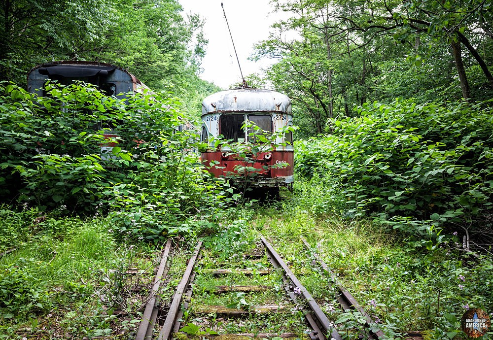 Trolley Graveyard | Orange and White St Louis PCC PA Transit Car - The Trolley Graveyard