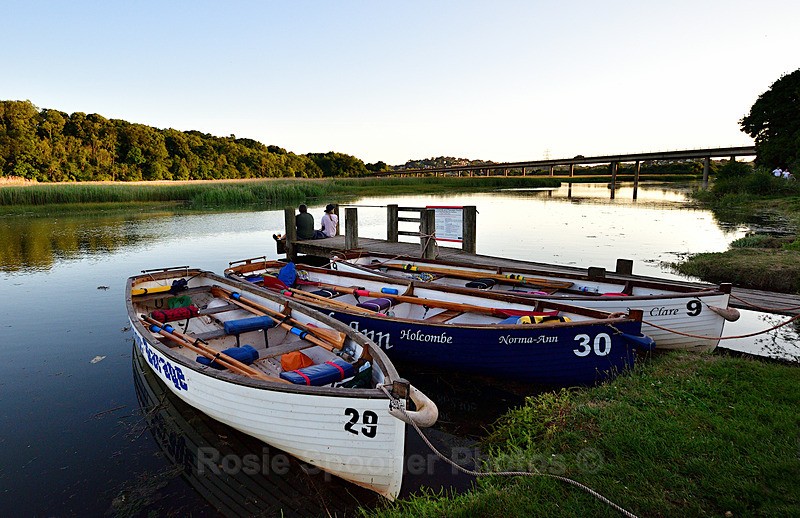 DE11 Rowing boats at the jetty by Passage House Inn - Special offer cards £1.25 each (minimum order 8). No extra postage