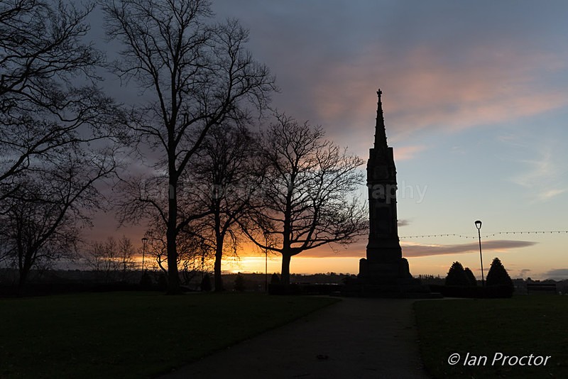 Castle Gardens Wallace Memorial at sunrise - Lisburn - County Antrim