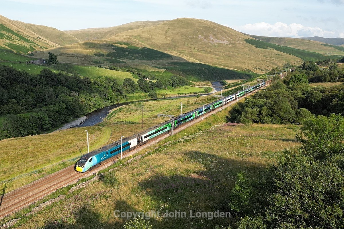 JL - 28.7.24 390121 9S80 14:40 Euston - Edinburgh, Lune Gorge - Latest shots