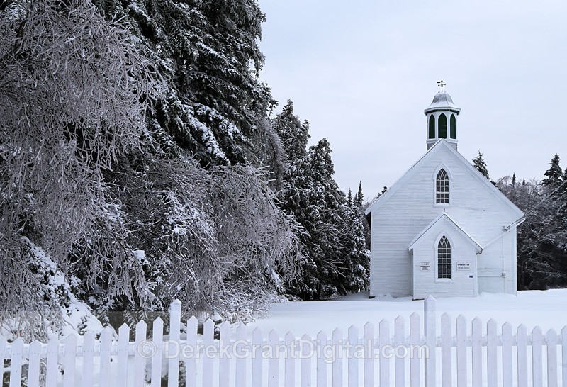 White Out  Stewarton United Church New Brunswick Canada - Winterscape