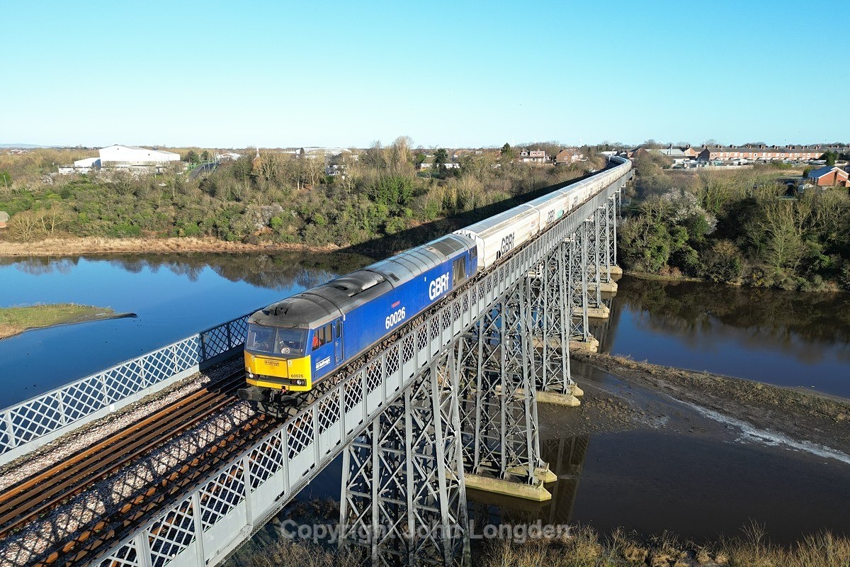 JL - 24.2.24 60026 6N85 Lynemouth - Tyne Dock, Sleekburn Viaduct - Blyth & Tyne (north to south)