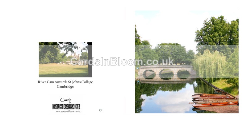 05 River Cam towards St John's - CAMBRIDGE CARDS