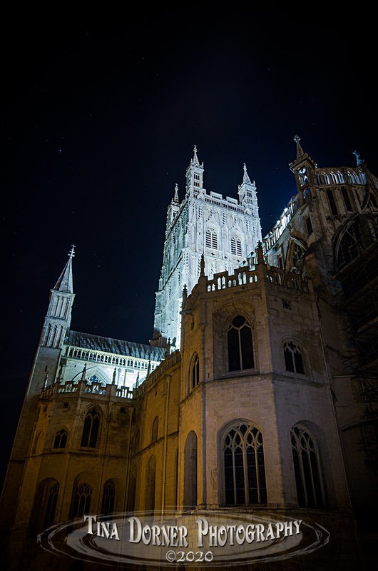 Floodlit Gloucester Cathedral by Tina Dorner Photography