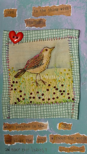 A little quilted panel. - Altered Books and Handmade Books