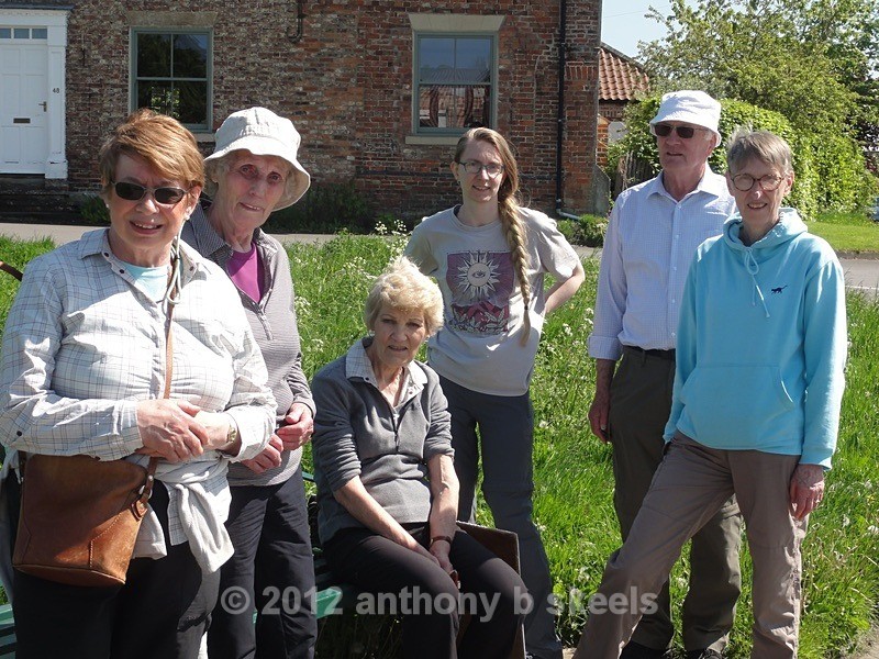 009 In Bishop Wilton a group pose before a special  Tea and cake - SAINT PAULINUS PILGRIMAGE TRAIL