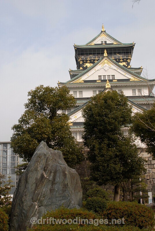 Japan Osaka Japan schist boulder and castle - Japan