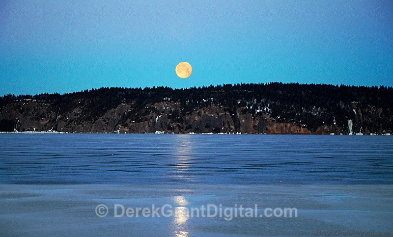 Full Moon Set - Long Island Rothesay New Brunswick - Sunset/Moonrise