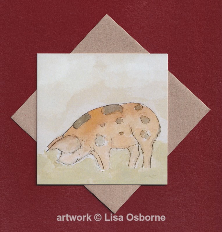Gloucester old spot pig greetings card - Cards