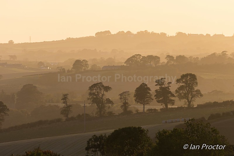 Misty sunset over County Down Hills - Nature