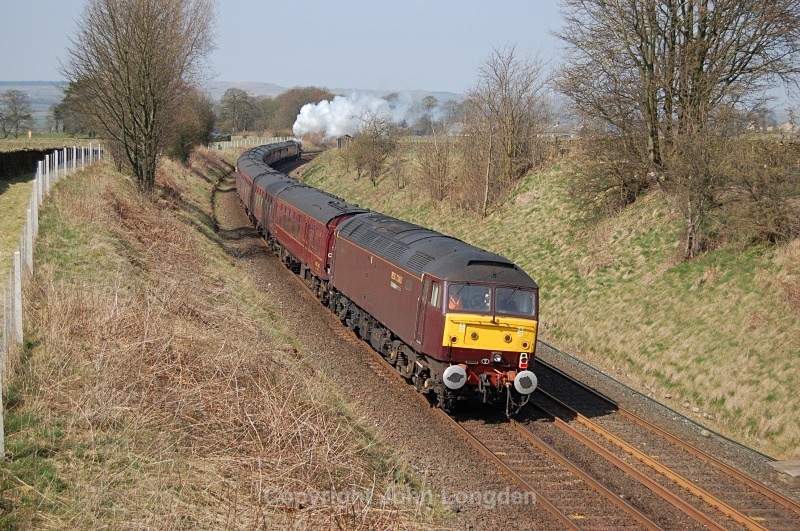 17.4.10 - 47804 (rear) 1Z70 Stevenage - Carlisle tour, Long Preston - Around Long Preston