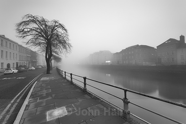 Fine Art Monochrome Of North Mall & River Lee, Cork City, Ireland.