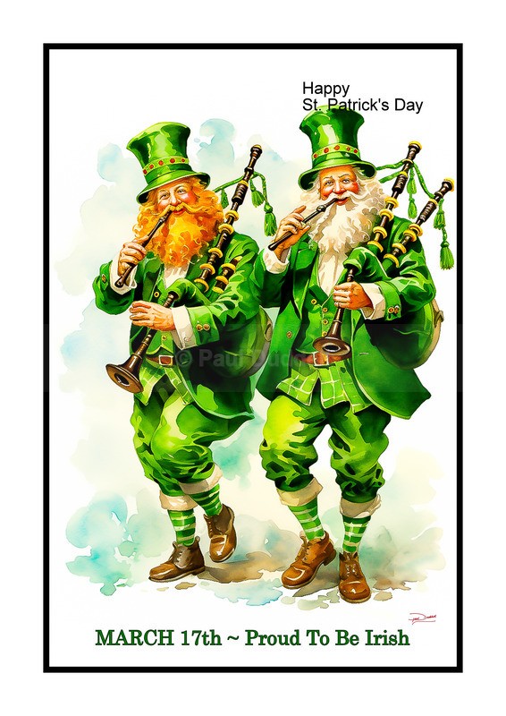 Festive Heartbeat, St Patrick's Day Paintings by Paul Duddell, Whispers & Strokes - Artist, Painter, and Photographer