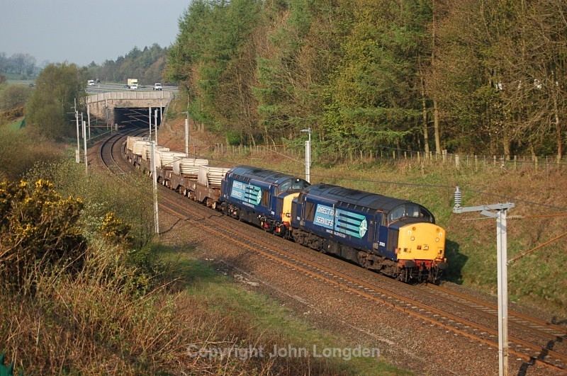 21.4.11 37603 & 37602 6C53 Crewe - Sellafield, Beck Foot - West Coast Main Line (north to south)