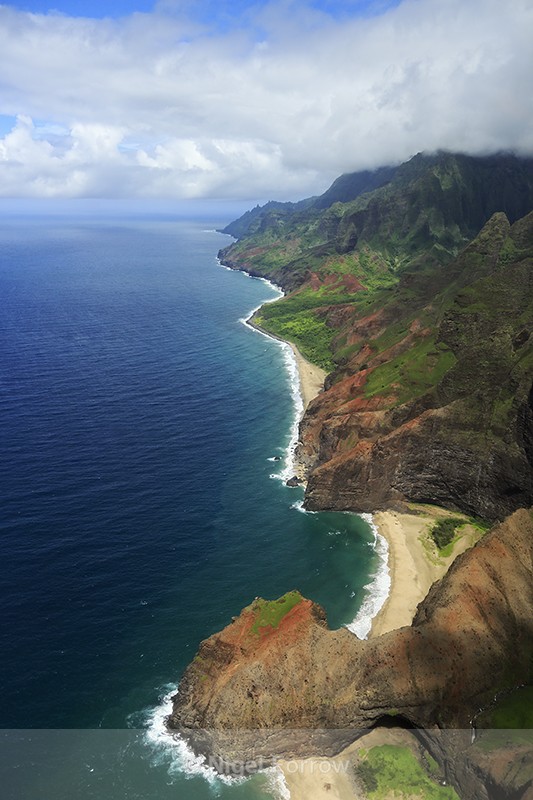 Napali Coastline from air, Kauai - Hawaiian Islands, USA