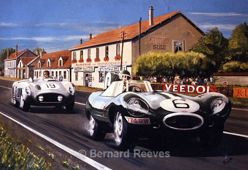 Jaguar and Mercedes at Le Mans - Classic cars