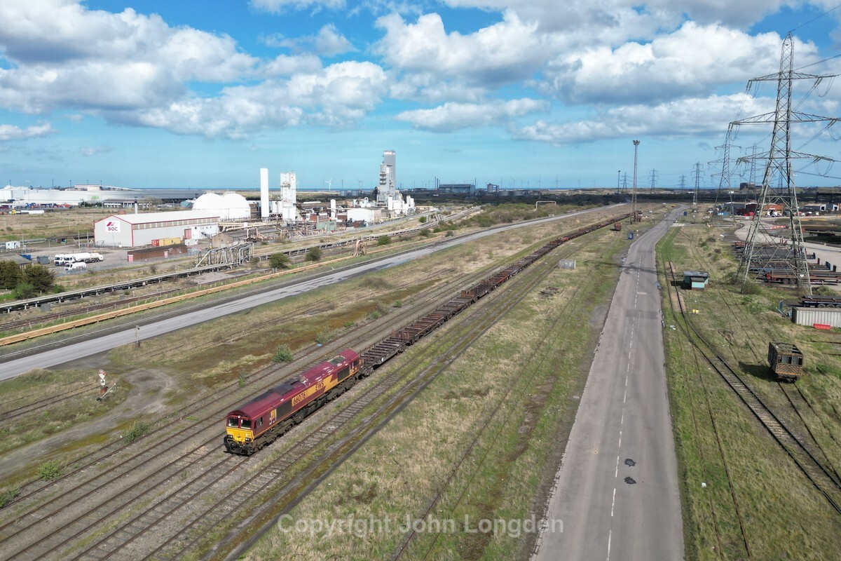 JL - 30.3.24 66076 6D05 Lackenby - Scunthorpe, Lackenby sidings - Teesside (west to east)